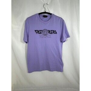 Versace Purple Medusa Monogram Printed T-Shirt Men's Size M